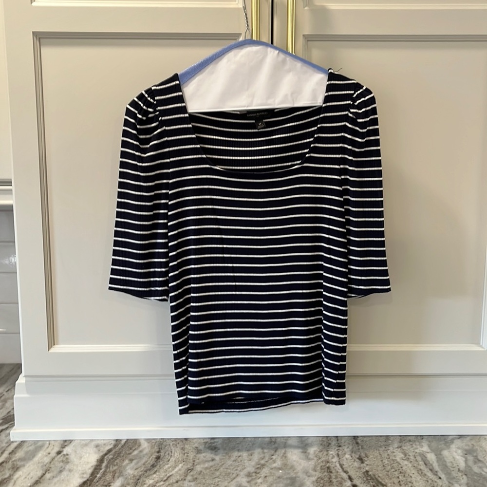 NWOT Navy ribbed cotton top